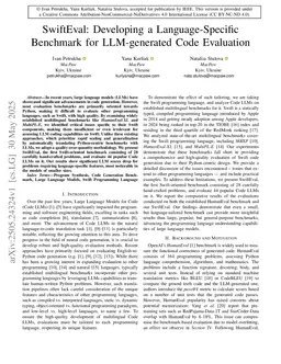 SwiftEval: Developing a Language-Specific Benchmark for LLM-generated Code Evaluation