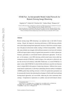 STAR-Net: An Interpretable Model-Aided Network for Remote Sensing Image Denoising
