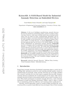 KairosAD: A SAM-Based Model for Industrial Anomaly Detection on Embedded Devices