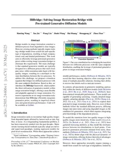 IRBridge: Solving Image Restoration Bridge with Pre-trained Generative Diffusion Models