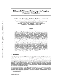 Efficient RAW Image Deblurring with Adaptive Frequency Modulation