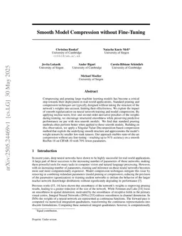 Smooth Model Compression without Fine-Tuning