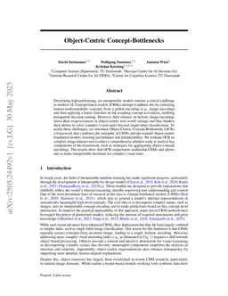 Object Centric Concept Bottlenecks