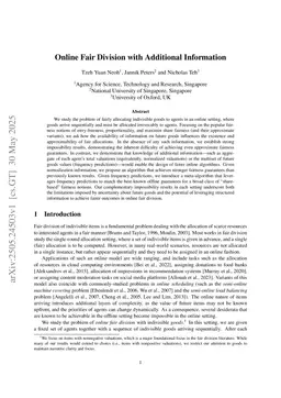 Online Fair Division with Additional Information