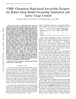CHIP: Chameleon Hash-based Irreversible Passport for Robust Deep Model Ownership Verification and Active Usage Control