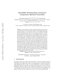 Bench4KE: Benchmarking Automated Competency Question Generation