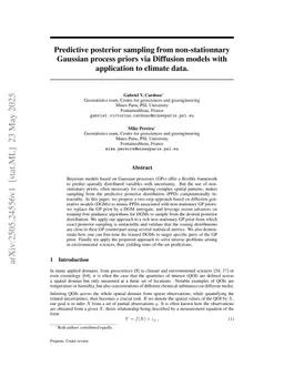 Predictive posterior sampling from non-stationnary Gaussian process priors via Diffusion models with application to climate data