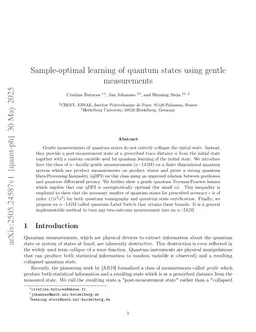 Sample-optimal learning of quantum states using gentle measurements