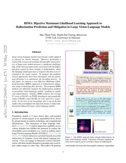 BIMA: Bijective Maximum Likelihood Learning Approach to Hallucination Prediction and Mitigation in Large Vision-Language Models