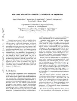 Black-box Adversarial Attacks on CNN-based SLAM Algorithms