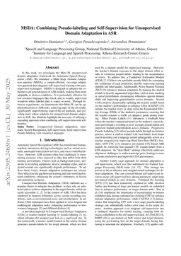 MSDA: Combining Pseudo-labeling and Self-Supervision for Unsupervised Domain Adaptation in ASR