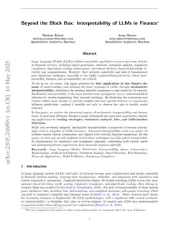 Beyond the Black Box: Interpretability of LLMs in Finance