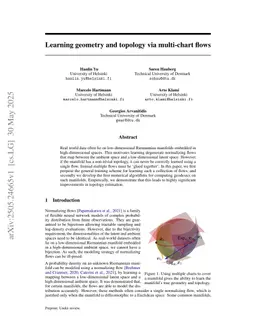Learning geometry and topology via multi-chart flows
