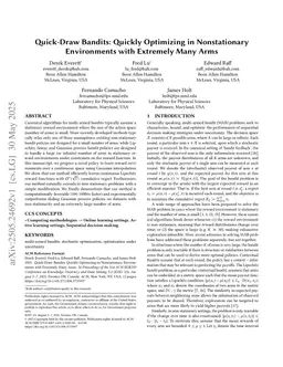 Quick-Draw Bandits: Quickly Optimizing in Nonstationary Environments with Extremely Many Arms