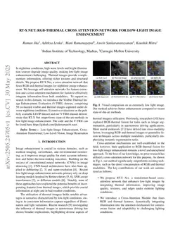 RT-X Net: RGB-Thermal cross attention network for Low-Light Image Enhancement