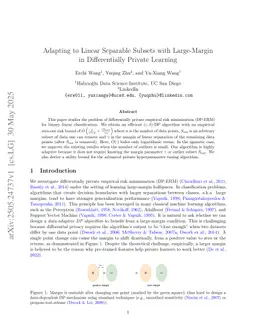 Adapting to Linear Separable Subsets with Large-Margin in Differentially Private Learning