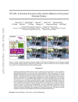 TC-GS: A Faster Gaussian Splatting Module Utilizing Tensor Cores