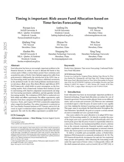 Timing is Important: Risk-aware Fund Allocation based on Time-Series Forecasting