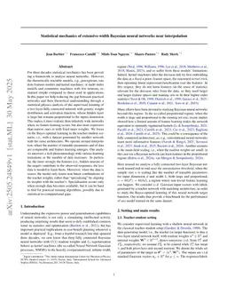 Statistical mechanics of extensive-width Bayesian neural networks near interpolation