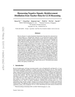Harnessing Negative Signals: Reinforcement Distillation from Teacher Data for LLM Reasoning