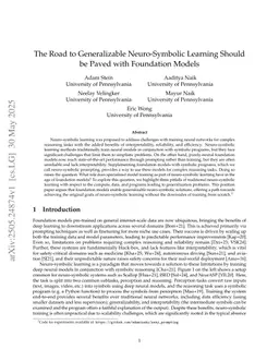 The Road to Generalizable Neuro-Symbolic Learning Should be Paved with Foundation Models