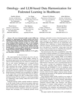 Ontology- and LLM-based Data Harmonization for Federated Learning in Healthcare