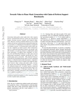 Towards Video to Piano Music Generation with Chain-of-Perform Support Benchmarks