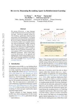 REARANK: Reasoning Re-ranking Agent via Reinforcement Learning