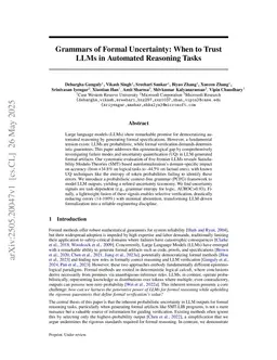 Grammars of Formal Uncertainty: When to Trust LLMs in Automated Reasoning Tasks