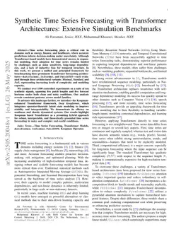 Synthetic Time Series Forecasting with Transformer Architectures: Extensive Simulation Benchmarks