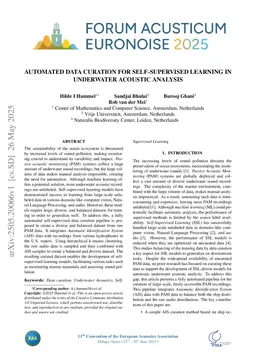 Automated data curation for self-supervised learning in underwater acoustic analysis