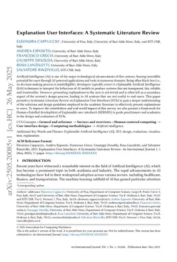 Explanation User Interfaces: A Systematic Literature Review