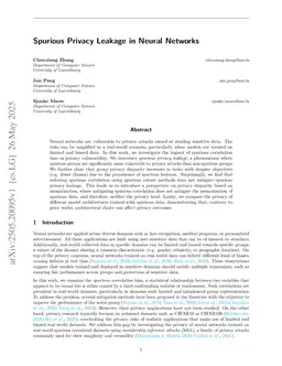 Spurious Privacy Leakage in Neural Networks
