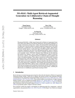 MA-RAG: Multi-Agent Retrieval-Augmented Generation via Collaborative Chain-of-Thought Reasoning