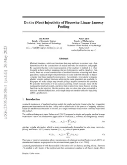 On the (Non) Injectivity of Piecewise Linear Janossy Pooling