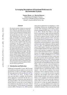 A Text-Based Recommender System that Leverages Explicit Affective State Preferences