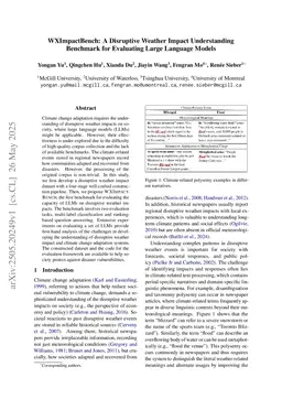WXImpactBench: A Disruptive Weather Impact Understanding Benchmark for Evaluating Large Language Models