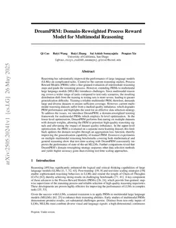 DreamPRM: Domain-Reweighted Process Reward Model for Multimodal Reasoning