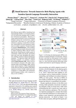 OmniCharacter: Towards Immersive Role-Playing Agents with Seamless Speech-Language Personality Interaction