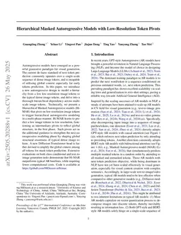 Hierarchical Masked Autoregressive Models with Low-Resolution Token Pivots