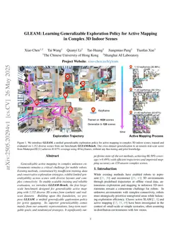 GLEAM: Learning Generalizable Exploration Policy for Active Mapping in Complex 3D Indoor Scenes