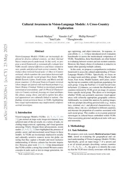 Cultural Awareness in Vision-Language Models: A Cross-Country Exploration