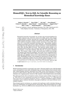 BiomedSQL: Text-to-SQL for Scientific Reasoning on Biomedical Knowledge Bases