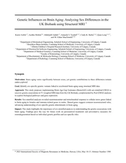 Genetic Influences on Brain Aging: Analyzing Sex Differences in the UK Biobank using Structural MRI