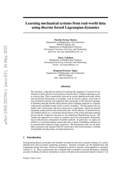 Learning mechanical systems from real-world data using discrete forced Lagrangian dynamics