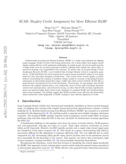 SCAR: Shapley Credit Assignment for More Efficient RLHF