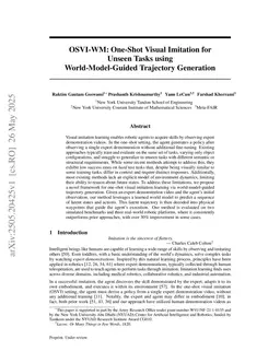 OSVI-WM: One-Shot Visual Imitation for Unseen Tasks using World-Model-Guided Trajectory Generation