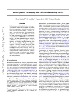 Kernel Quantile Embeddings and Associated Probability Metrics