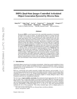 DIPO: Dual-State Images Controlled Articulated Object Generation Powered by Diverse Data