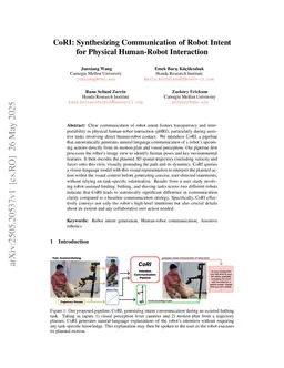 CoRI: Communication of Robot Intent for Physical Human-Robot Interaction